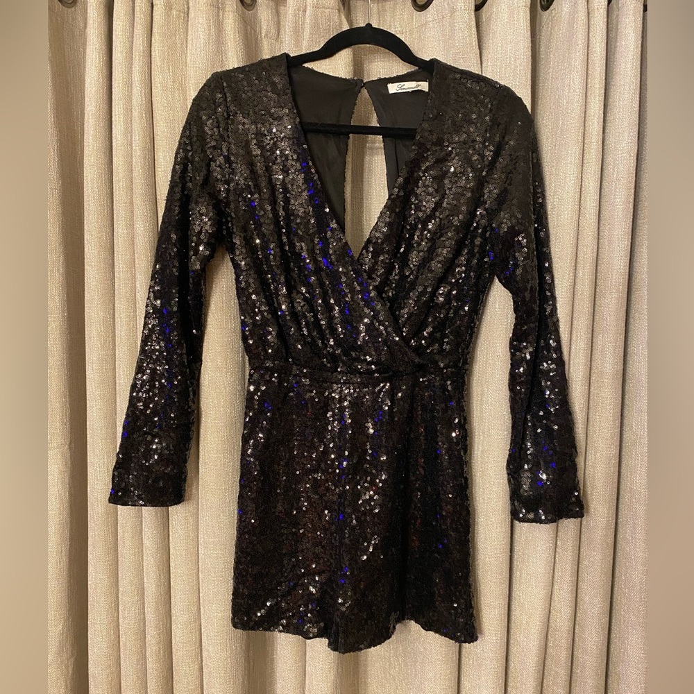 Black Sequin Romper